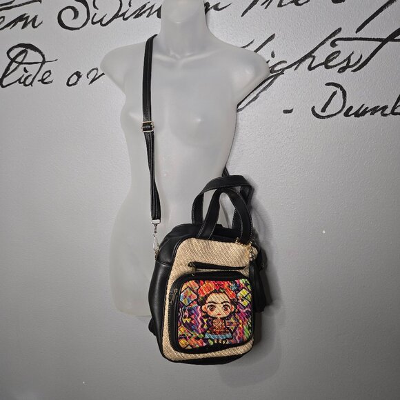 Frida Kahlo Inspired Purse Handbag Crossbody Backpack - Picture 2 of 8